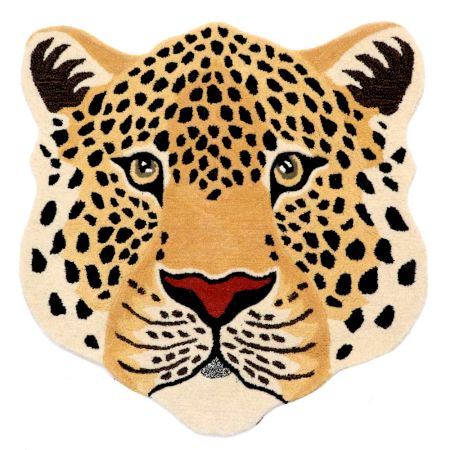 Hand tufted Rug Woolen Himalayan Leopard Head Rug
